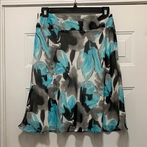 3/$15 Cato Size 12 Blue and Gray Floral Skirt